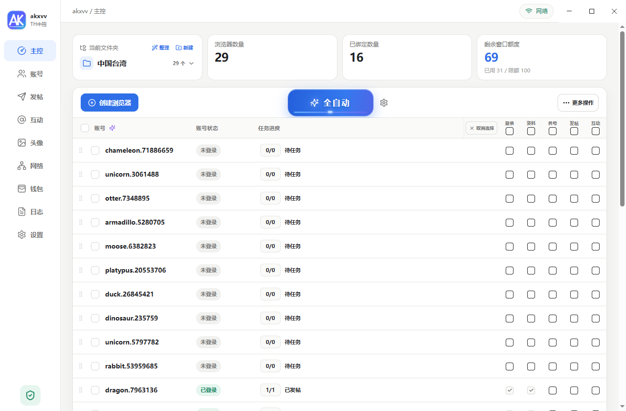 AKXVV 中控主控日间界面